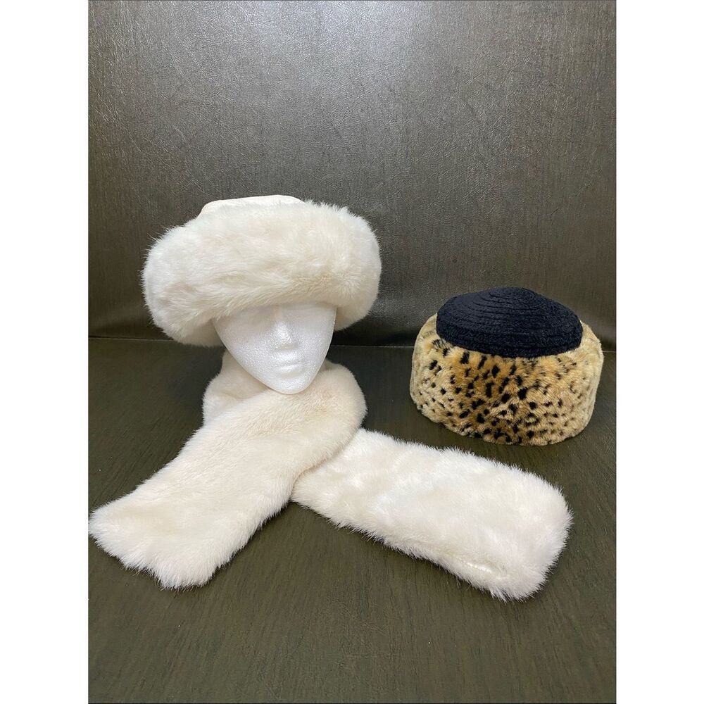 Betmar New York 2 Hats and Scarf sets Faux Fur
